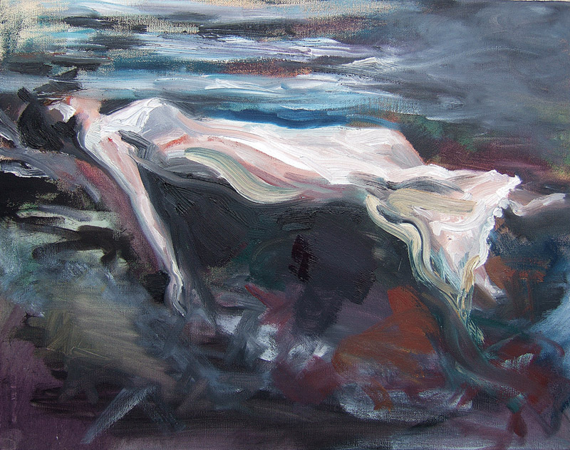 "save our souls" ©jenny meehan oil painting referencing dissociation, based on an image by frissel jenny meehan personal painting experiment english contemporary woman ophelia floating in water, woman in the water painting from frissel photograph,