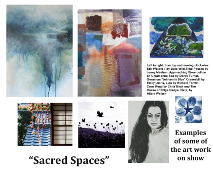 Sacred Spaces Art Exhibition at Leatherhead Theatre. Seven Artists from Kingston Artists' Open Studios show work on the theme of contemplation and spirituality