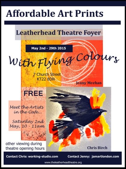 free art exhibition jenny meehan and chris birch Flying Colours Leatherhead Theatre