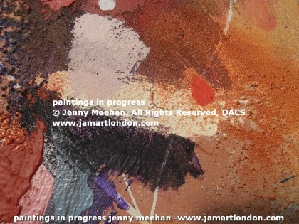 jenny meehan jamartlondon lyrical abstract expressionistic paintings in progress