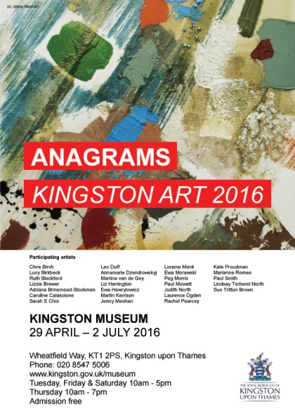 anagrams kingston art 2016 exhibition kingston museum jenny meehan unerring want of running water image used on poster