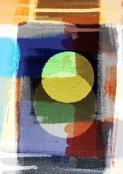 first day morning abstract art image licensable ©jenny meehan, circles, moon, sun,light,day,digital collage,emotive,spiritual art,geometric abstraction