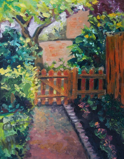 the garden gate oil painting by Jenny jenny meehan british contemporary artist©jenny meehan