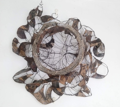 articulation sculpture, jenny meehan, wire and paper sculpture, psychotherapy, art therapy, subconscious, healing art, trauma recovery, british artist, 