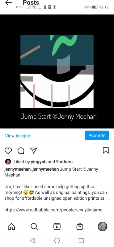 abstract flat colour art image title jump start by artist designer jenny meehan ©Jenny Meehan 