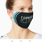 Deaf Awareness lipreading masks; hearing aid wearers deaf aware facemasks to buy at Redbubble marketplace; shop for deaf people's facemasks;