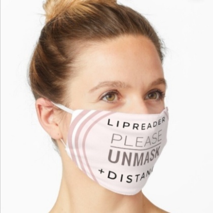 Masks for deaf people in Coronavirus Pandemic Reusable facemasks Redbubble shop designer jenny meehan jennyjimjams 