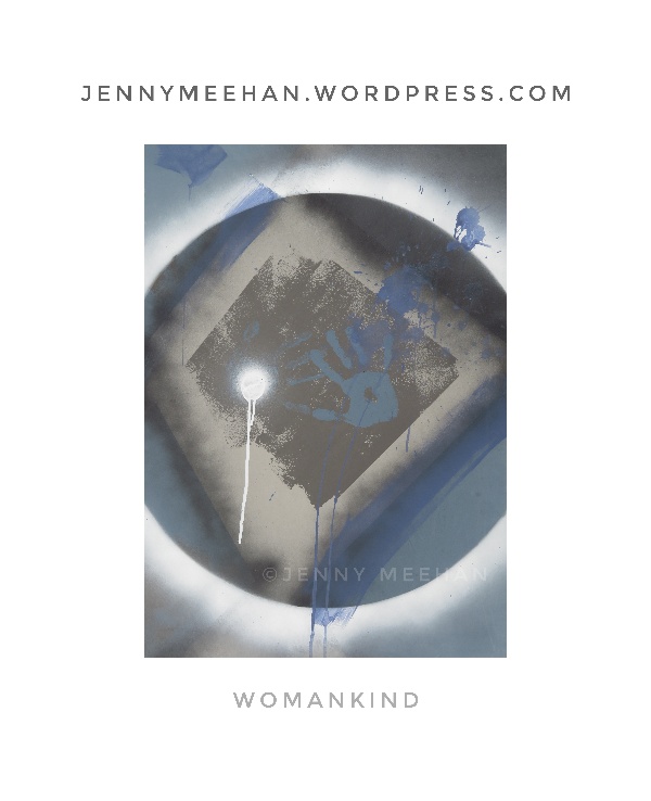 Womankind painting by British Artist Jenny Meehan, Lyrical abstraction, abstract art, contemporary modern art, moon, female art