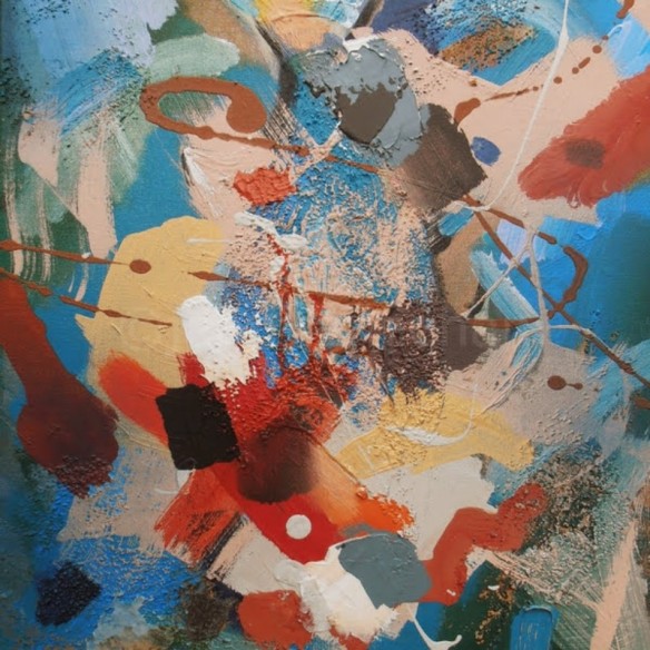 Section of Abstract painting by contemporary painter poet jenny meehan aka jennyjimjams ©jenny meehan Lyrical Abstraction London artist in art journal 